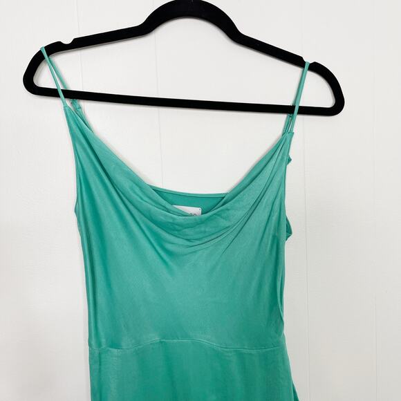 Saylor Mykonos Cowl Neck Asymmetrical Dress in Waterfall Green Small S Cocktail - Picture 3 of 12